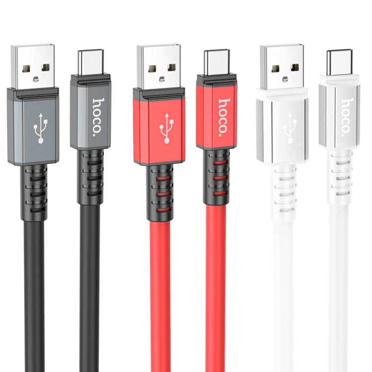 hoco X85 3A USB to USB-C / Type-C Strength Charging Data Cable，Length：1m(White) - USB-C & Type-C Cable by hoco | Online Shopping South Africa | PMC Jewellery