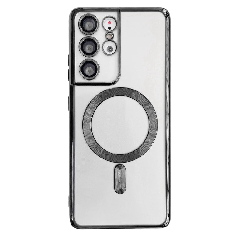 For Samsung Galaxy S22+ 5G Electroplated Frame MagSafe Magnetic Phone Case(Black) - Galaxy S22+ 5G Cases by PMC TechLife | Online Shopping South Africa | PMC TechLife | Buy Now Pay Later Mobicred