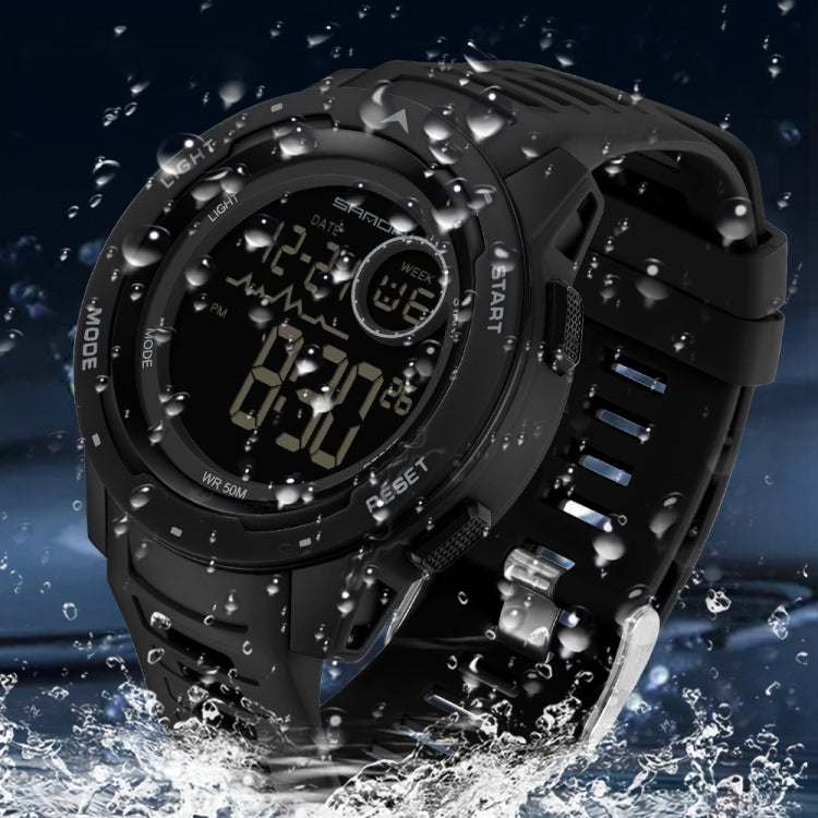 SANDA 2125 Luminous Waterproof Dual Display Electronic Watch(Black White) - Silicone Strap Watches by SANDA | Online Shopping South Africa | PMC Jewellery | Buy Now Pay Later Mobicred