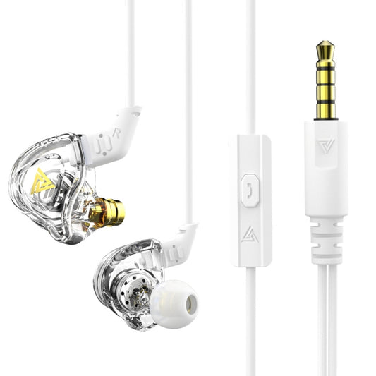 QKZ DMX Sports In-ear HIFI 3.5mm Wired Control Earphone with Mic(Transparent) - In Ear Wired Earphone by QKZ | Online Shopping South Africa | PMC Jewellery