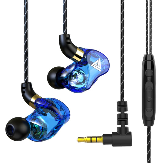 QKZ SK7 3.5mm Sports In-ear Copper Driver Wired HIFI Stereo Earphone with Mic(Dark Blue) - In Ear Wired Earphone by QKZ | Online Shopping South Africa | PMC Jewellery