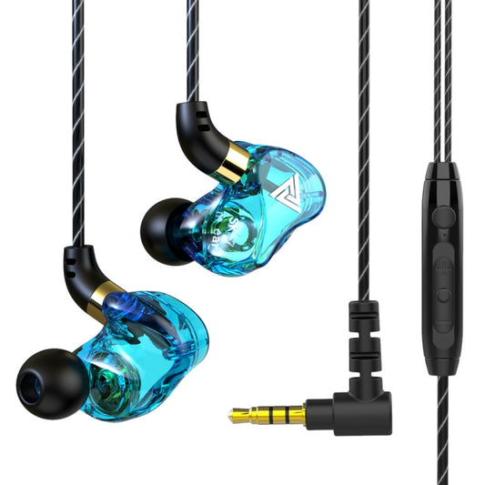 QKZ SK7 3.5mm Sports In-ear Copper Driver Wired HIFI Stereo Earphone with Mic(Sky Blue) - In Ear Wired Earphone by QKZ | Online Shopping South Africa | PMC Jewellery