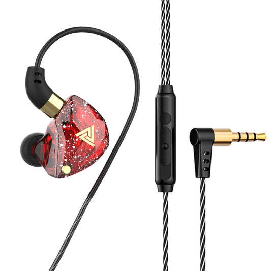 QKZ SK8 3.5mm Sports In-ear Dynamic HIFI Monitor Earphone with Mic(Red) - In Ear Wired Earphone by QKZ | Online Shopping South Africa | PMC Jewellery