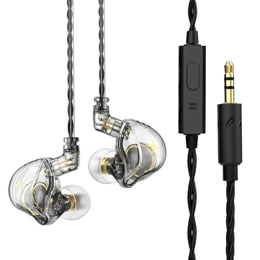 QKZ ZXT Sports In-ear Wired Control Plug HIFI Stereo Stage Monitor Earphone, Style:with Mic(Transparent) - In Ear Wired Earphone by QKZ | Online Shopping South Africa | PMC Jewellery | Buy Now Pay Later Mobicred