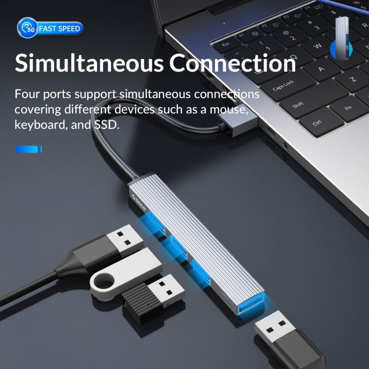 ORICO AH-A13 USB 3.0 x 1 + USB 2.0 x 3 to USB 3.0 HUB Adapter(Space Gray) - USB 3.0 HUB by ORICO | Online Shopping South Africa | PMC TechLife | Buy Now Pay Later Mobicred
