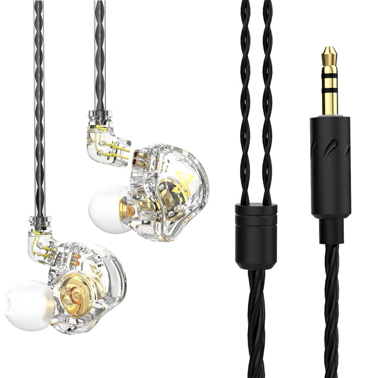 QKZ AK6 MAX In-ear Dynamic Subwoofer Wire-controlled Earphone, Version:Standard Version(Transparent White) - In Ear Wired Earphone by QKZ | Online Shopping South Africa | PMC Jewellery