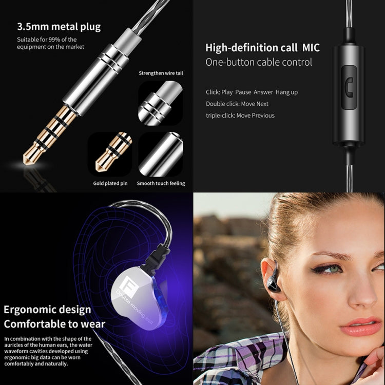 QKZ F910 In-Ear Subwoofer Dual Dynamic Earphone(Black) - free shipping - PMC TechLife - Order now!