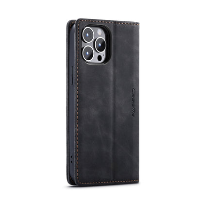 For iPhone 14 Pro CaseMe-013 Multifunctional Retro Frosted Leather Phone Case(Black) - iPhone 14 Pro Cases by CaseMe | Online Shopping South Africa | PMC Jewellery | Buy Now Pay Later Mobicred