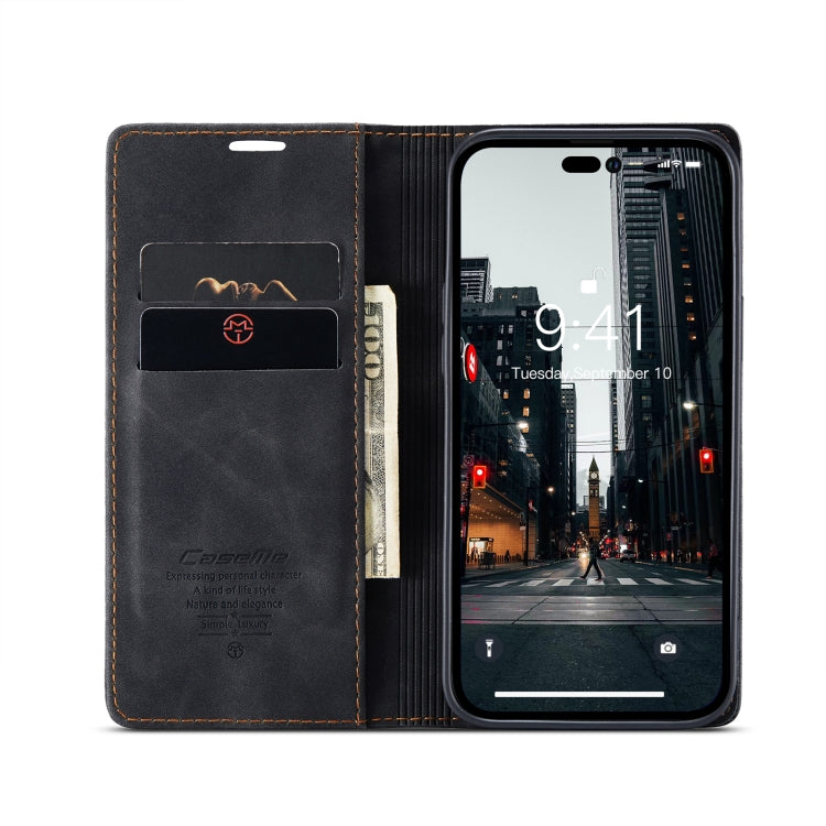 For iPhone 14 Pro CaseMe-013 Multifunctional Retro Frosted Leather Phone Case(Black) - iPhone 14 Pro Cases by CaseMe | Online Shopping South Africa | PMC Jewellery | Buy Now Pay Later Mobicred