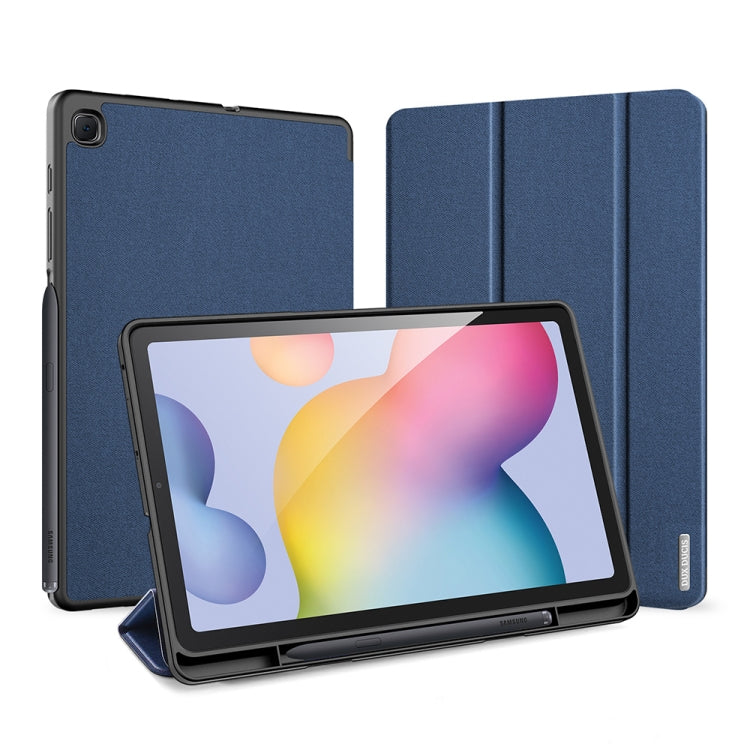 For Galaxy Tab S6 Lite 10.4 inch / S6 Lite 2024 DUX DUCIS Domo Series Horizontal Flip Magnetic PU Leather Case with Three-folding Holder & Pen Slot & Sleep / Wake-up Function(Blue) - Tab S6 Lite P610 / P615 by DUX DUCIS | Online Shopping South Africa | PMC Jewellery | Buy Now Pay Later Mobicred