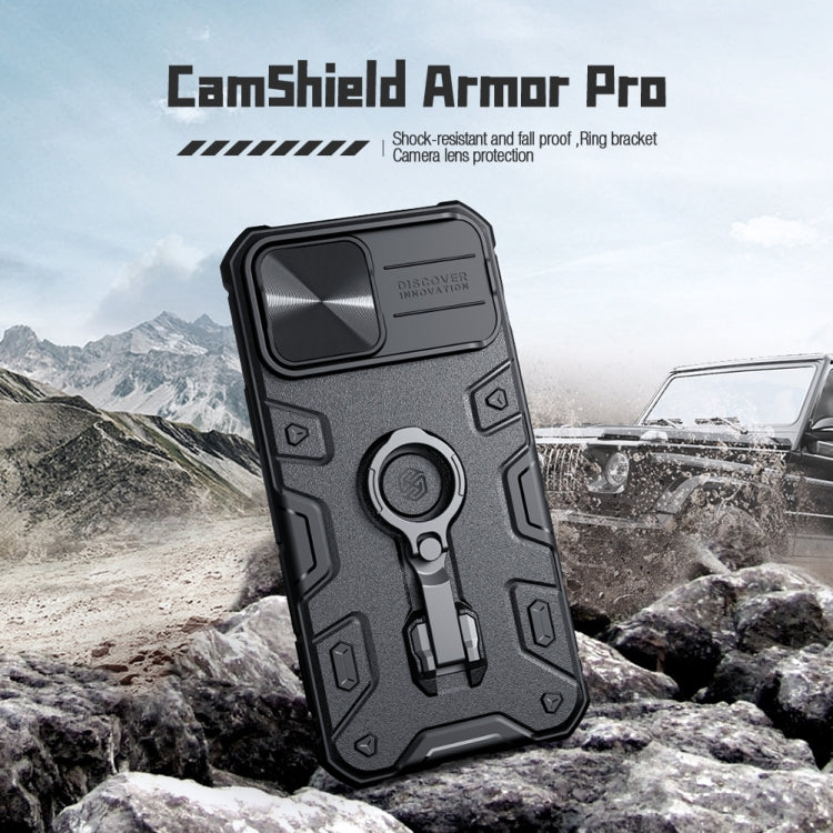 For iPhone 13 Pro Max NILLKIN CamShield Armor Pro Phone Case with Ring Holder (Black) - iPhone 13 Pro Max Cases by NILLKIN | Online Shopping South Africa | PMC Jewellery