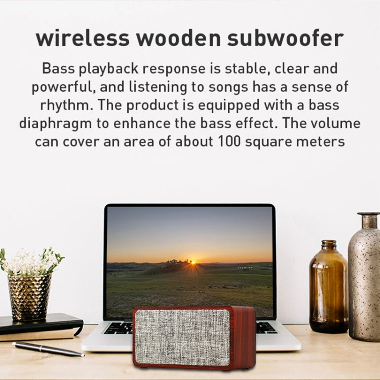 Q2 Subwoofer Wooden Wireless Bluetooth Speaker(Yellow) - Desktop Speaker by PMC TechLife | Online Shopping South Africa | PMC TechLife