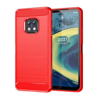 For Nokia XR20 Brushed Texture Carbon Fiber TPU Phone Case(Red) - Nokia Cases by PMC Jewellery | Online Shopping South Africa | PMC Jewellery