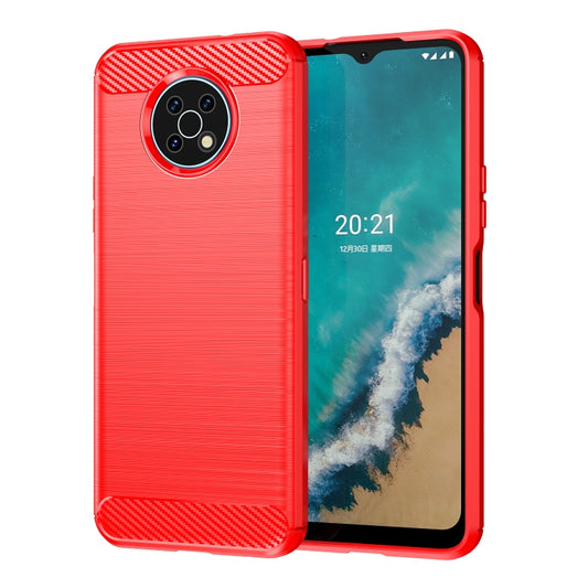 For Nokia G50 Brushed Texture Carbon Fiber TPU Phone Case(Red) - Nokia Cases by PMC Jewellery | Online Shopping South Africa | PMC Jewellery