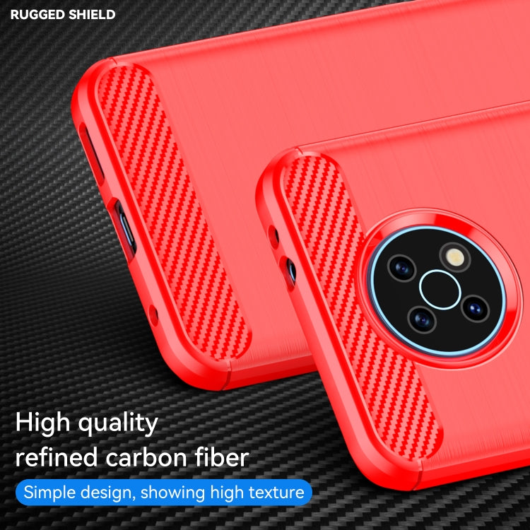 For Nokia G50 Brushed Texture Carbon Fiber TPU Phone Case(Red) - Nokia Cases by PMC Jewellery | Online Shopping South Africa | PMC Jewellery