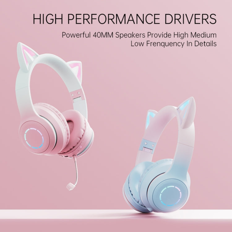BT029C RGB Dual Modes Cat Ear Wireless Bluetooth Headphone(Pink) - Headset & Headphone by PMC TechLife | Online Shopping South Africa | PMC TechLife