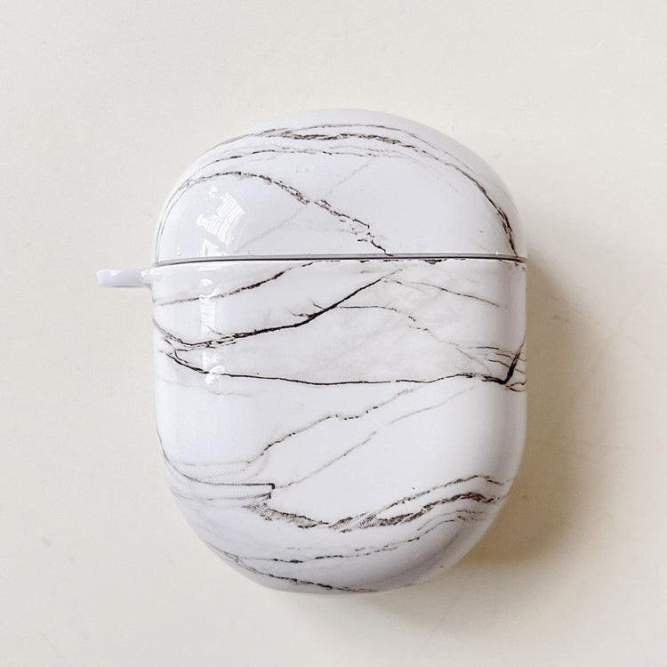 For Xiaomi Redmi Buds 4 Marble Texture PC Glossy Earphone Protective Case(White) - Xiaomi Earphone Case by PMC Jewellery | Online Shopping South Africa | PMC Jewellery