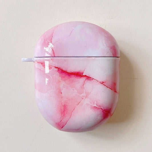 For Xiaomi Redmi Buds 4 Marble Texture PC Glossy Earphone Protective Case(Pink White) - Xiaomi Earphone Case by PMC Jewellery | Online Shopping South Africa | PMC Jewellery