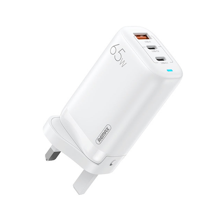 REMAX RP-U55 Territory Series 65W USB+Dual USB-C / Type-C Interface Fast Charger, Specification:UK Plug(White) - USB Charger by REMAX | Online Shopping South Africa | PMC Jewellery | Buy Now Pay Later Mobicred