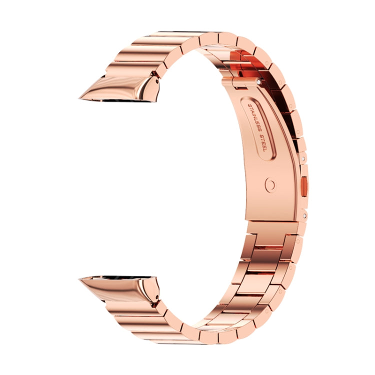 For Huawei Band 6 / Honor Band 6 / 7 Mijobs Bamboo Stainless Steel Metal Watch Band(Rose Gold) - Watch Bands by MIJOBS | Online Shopping South Africa | PMC Jewellery | Buy Now Pay Later Mobicred