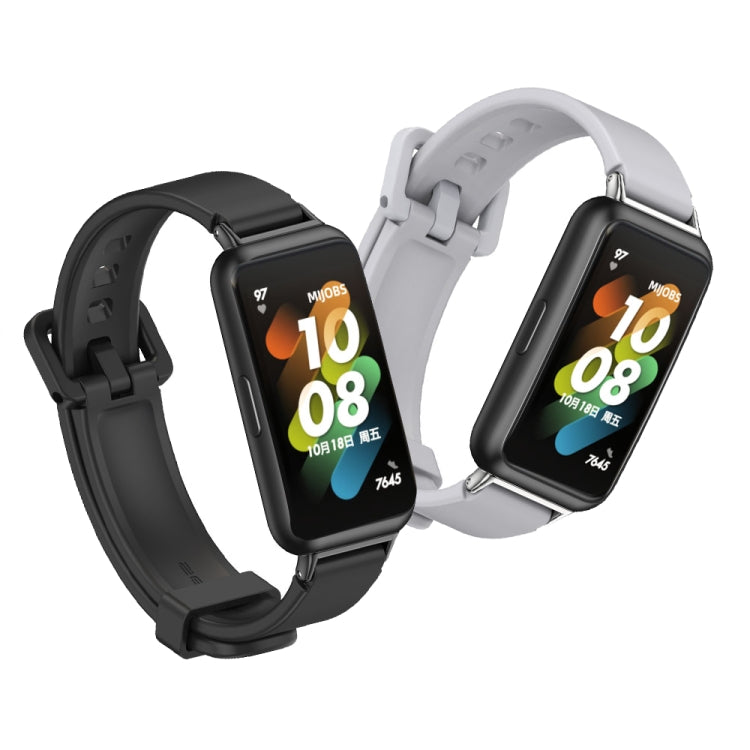 For Huawei Band 7 / 7 NFC MIJOBS Breathable Silicone Watch Band(Grey Silver) - Watch Bands by MIJOBS | Online Shopping South Africa | PMC TechLife | Buy Now Pay Later Mobicred