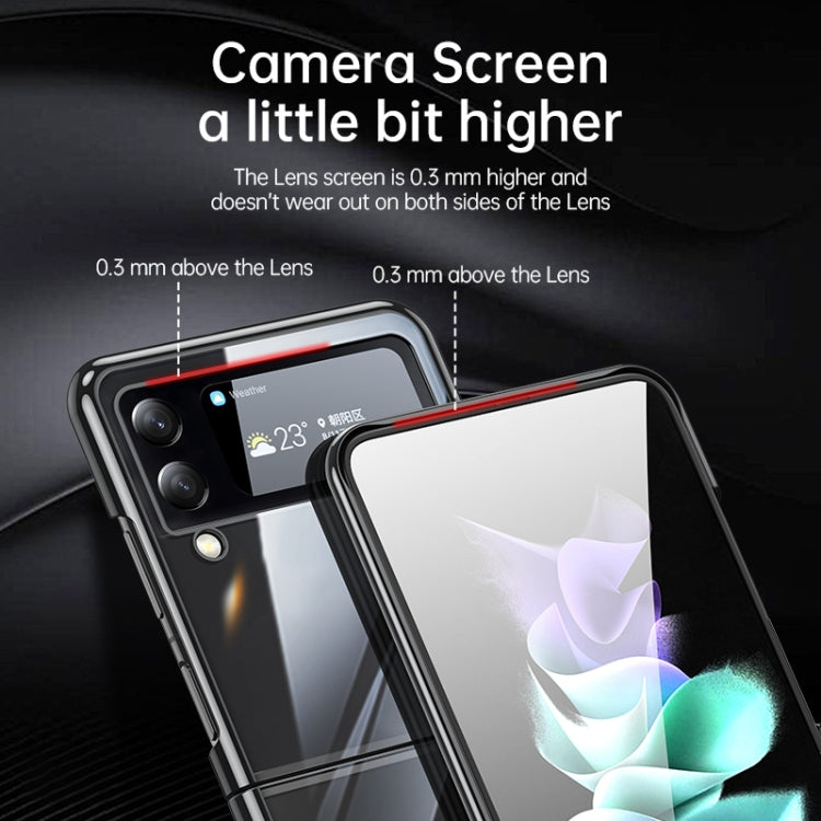 For Samsung Galaxy Z Flip4 SULADA Shockproof Plating PC Transparent Protective Case(Silver) - Galaxy Z Flip4 5G Cases by SULADA | Online Shopping South Africa | PMC TechLife