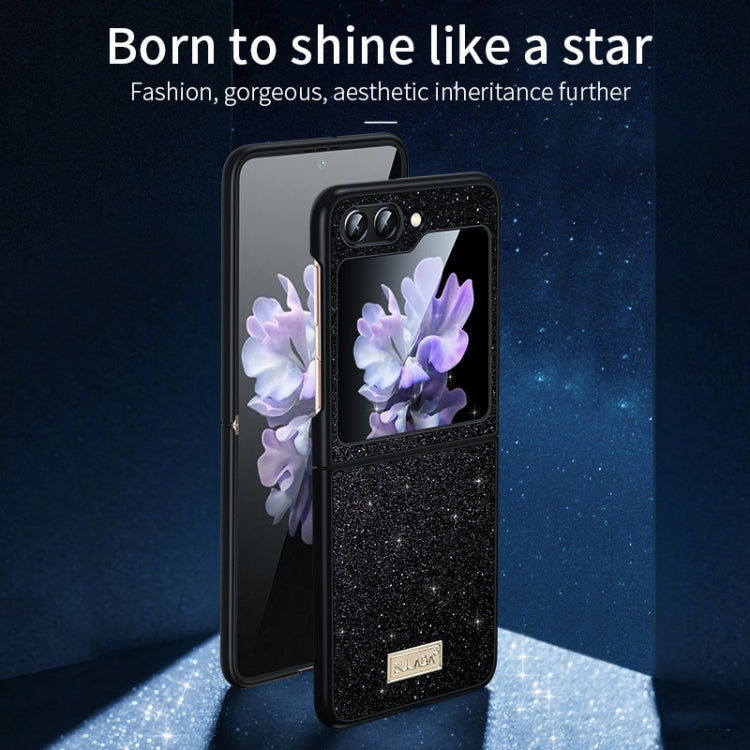 For Samsung Galaxy Z Flip5 SULADA Shockproof TPU + Handmade Leather Phone Case(Gold) - Galaxy Z Flip5 Cases by SULADA | Online Shopping South Africa | PMC TechLife | Buy Now Pay Later Mobicred