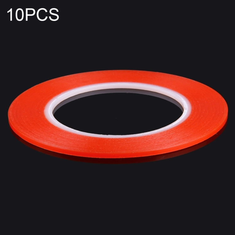 10 PCS 3mm Width Double Sided Adhesive Sticker Tape, Length: 25m(Red) - Adhesive Sticker by PMC Jewellery | Online Shopping South Africa | PMC Jewellery