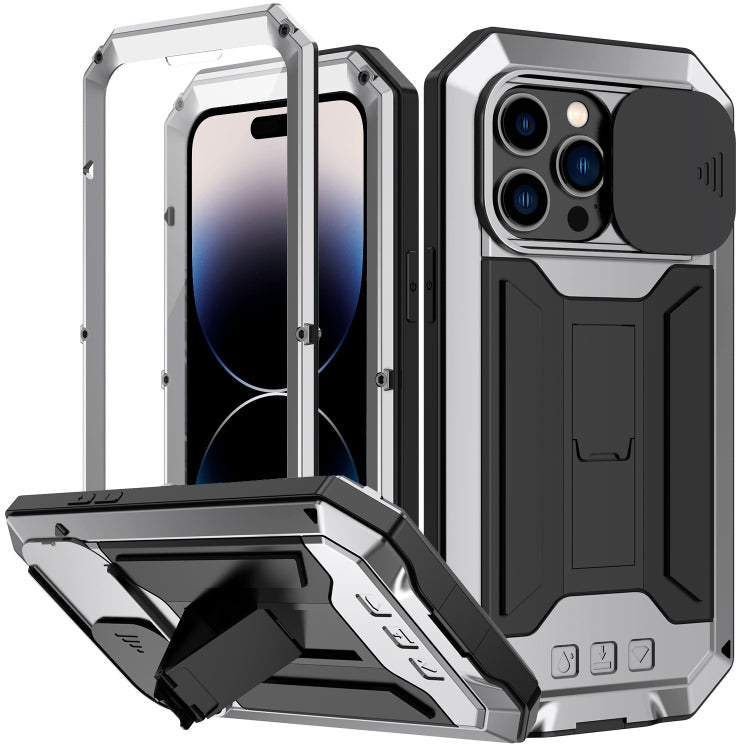 For iPhone 14 Pro R-JUST Shockproof Life Waterproof Dust-proof Case(Silver) - iPhone 14 Pro Cases by R-JUST | Online Shopping South Africa | PMC Jewellery | Buy Now Pay Later Mobicred