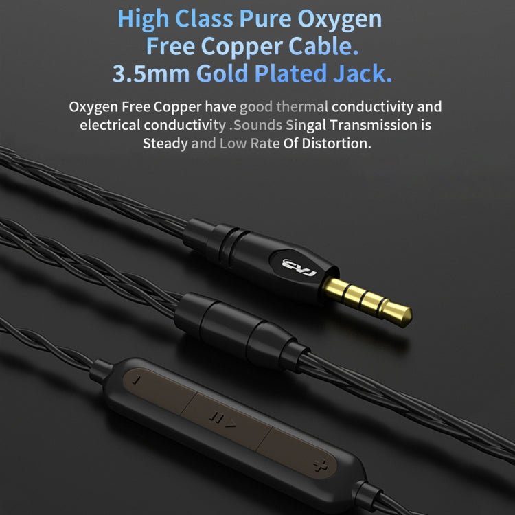 CVJ-CSN In-Ear Dual Magnetic Circuit Dynamic HIFI Wired Earphone, Style:Without Mic(Black) - In Ear Wired Earphone by CVJ | Online Shopping South Africa | PMC Jewellery