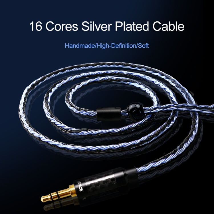 CVJ V3 1.2m 16 Cores Silver-plated 3.5mm Earphone Cable, Style:MMCX(Black-Blue) - Cable & Splitter by CVJ | Online Shopping South Africa | PMC Jewellery | Buy Now Pay Later Mobicred