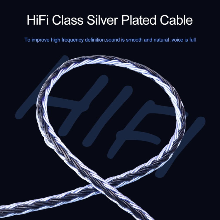 CVJ V3 1.2m 16 Cores Silver-plated 3.5mm Earphone Cable, Style:MMCX(Silver-Blue) - Cable & Splitter by CVJ | Online Shopping South Africa | PMC Jewellery | Buy Now Pay Later Mobicred