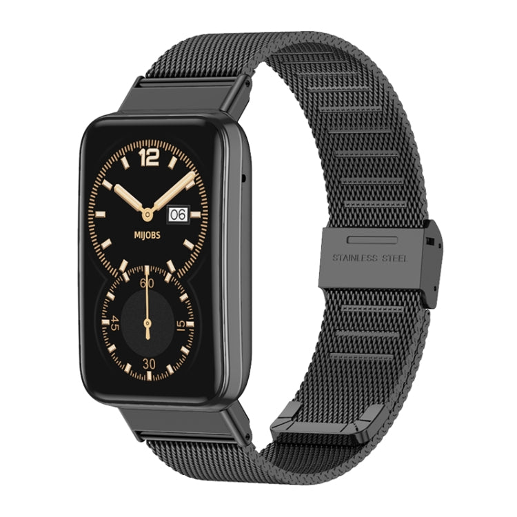 For Xiaomi Mi Band 7 Pro Mijobs Milan Buckle Stainless Steel Watch Band(Black) - Watch Bands by MIJOBS | Online Shopping South Africa | PMC Jewellery | Buy Now Pay Later Mobicred