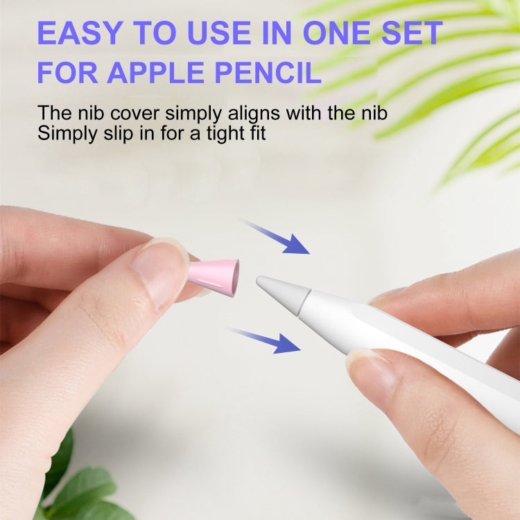 8 PCS / Set Fiber Texture Nib Protector For Apple Pencil(White) - Pencil Accessories by PMC TechLife | Online Shopping South Africa | PMC TechLife