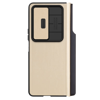 For Samsung Galaxy Z Fold4 5G NILLKIN QIN Series Pro Sliding Camera Cover Design Leather Phone Case(Gold) - Galaxy Z Fold4 5G Cases by NILLKIN | Online Shopping South Africa | PMC Jewellery