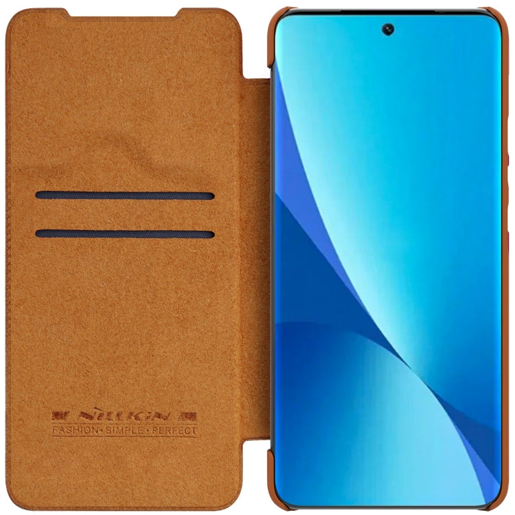 For Xiaomi 12 Lite NILLKIN QIN Series Crazy Horse Texture Leather Phone Case(Brown) - Xiaomi Cases by NILLKIN | Online Shopping South Africa | PMC Jewellery