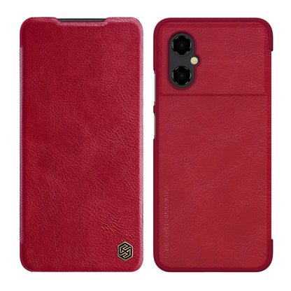 For Xiaomi Poco M4 5G NILLKIN QIN Series Crazy Horse Texture Leather Phone Case(Red) - Xiaomi Cases by NILLKIN | Online Shopping South Africa | PMC Jewellery