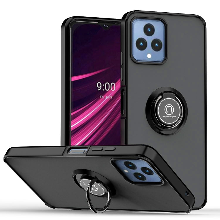 For T-Mobile REVVL 6 5G Q Shadow 1 Series TPU + PC Phone Case with Ring(Black+Black) - More Brand by PMC Jewellery | Online Shopping South Africa | PMC Jewellery