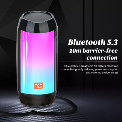 T&G TG643 Portable LED Light Waterproof Subwoofer Wireless Bluetooth Speaker(Light Blue) - Waterproof Speaker by T&G | Online Shopping South Africa | PMC Jewellery