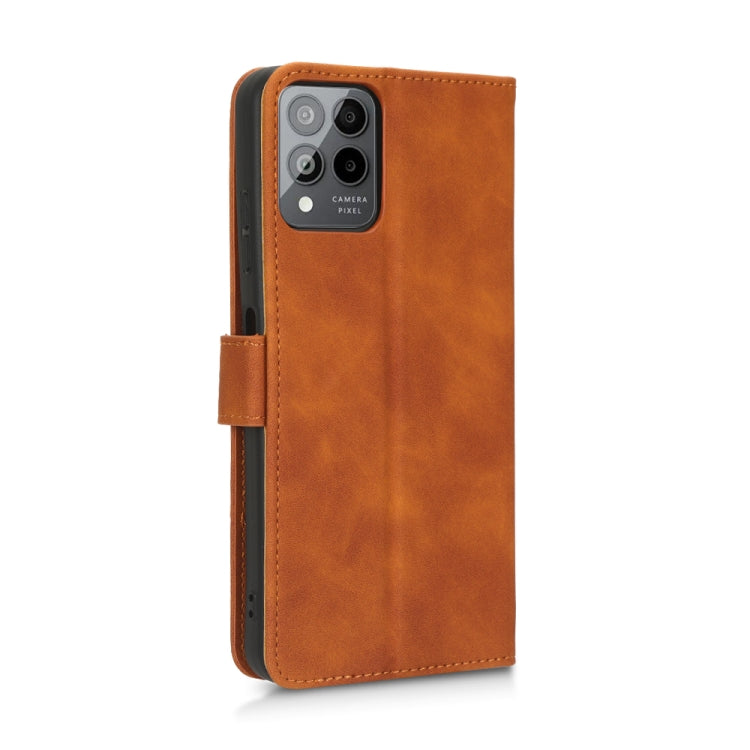 For T-Mobile Revvl 6 Pro 5G Skin Feel Magnetic Flip Leather Phone Case(Brown) - More Brand by PMC Jewellery | Online Shopping South Africa | PMC Jewellery