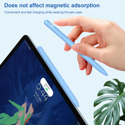 3 in 1 Striped Liquid Silicone Stylus Case with Two Tip Caps For Apple Pencil 1(Midnight Blue) - Pencil Accessories by PMC Jewellery | Online Shopping South Africa | PMC Jewellery