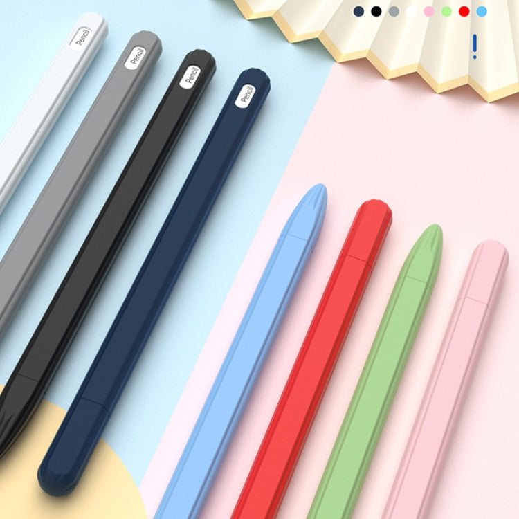 3 in 1 Striped Liquid Silicone Stylus Case with Two Tip Caps For Apple Pencil 1(Grey) - Pencil Accessories by PMC Jewellery | Online Shopping South Africa | PMC Jewellery