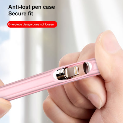 3 in 1 Striped Liquid Silicone Stylus Case with Two Tip Caps For Apple Pencil 2(White) - Pencil Accessories by PMC Jewellery | Online Shopping South Africa | PMC Jewellery