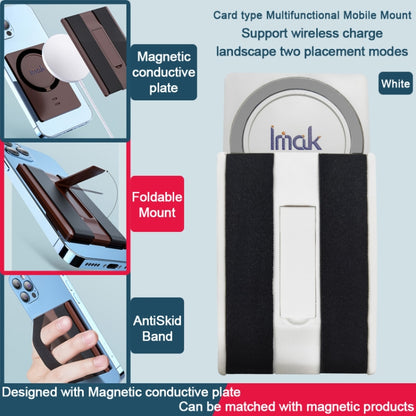 imak MagSafe Wireless ChargingCard-type Multi-function Mobile Phone Holder(White) - Lazy Bracket by imak | Online Shopping South Africa | PMC Jewellery