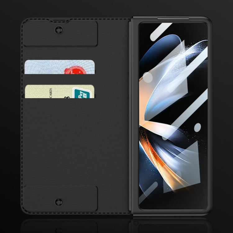 For Samsung Galaxy Z Fold4 GKK Screen Tempered Glass Film Armor Flip Leather Case with Pen Slot(Grey) - Galaxy Z Fold4 5G Cases by GKK | Online Shopping South Africa | PMC Jewellery