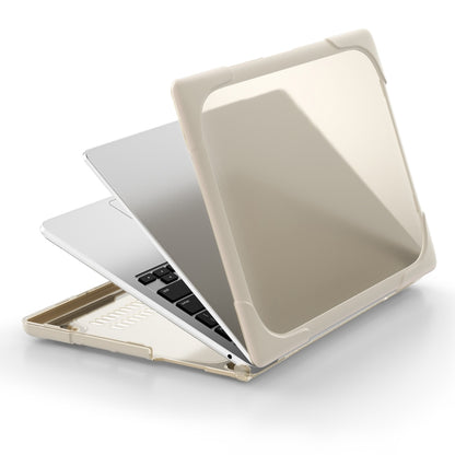 For MacBook Air 13.6 inch A2681 2022 TPU + PC Two-color Anti-fall Laptop Protective Case(Khaki) - MacBook Air Cases by PMC Jewellery | Online Shopping South Africa | PMC Jewellery