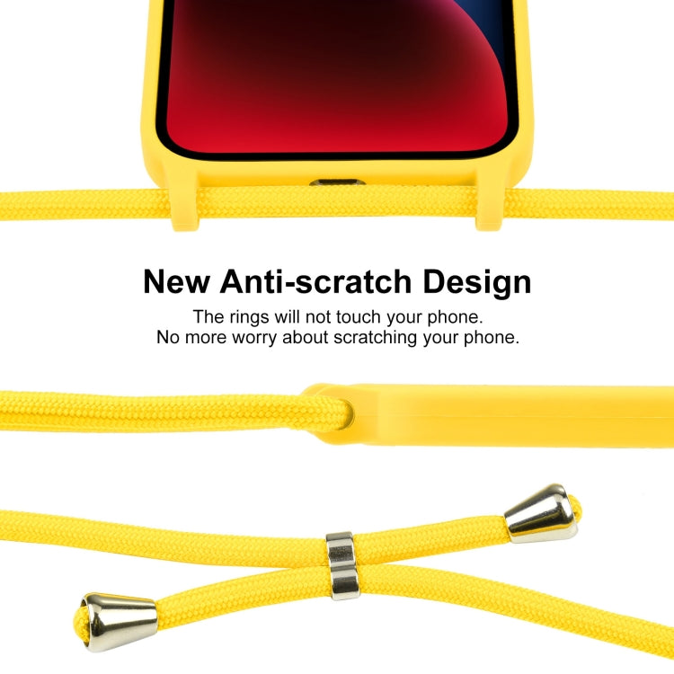 For iPhone 14 Crossbody Lanyard Liquid Silicone Case(Yellow) - iPhone 14 Cases by PMC Jewellery | Online Shopping South Africa | PMC Jewellery