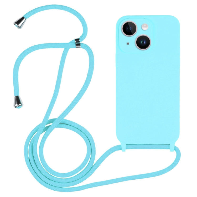 For iPhone 14 Crossbody Lanyard Liquid Silicone Case(Ice Blue) - iPhone 14 Cases by PMC Jewellery | Online Shopping South Africa | PMC Jewellery