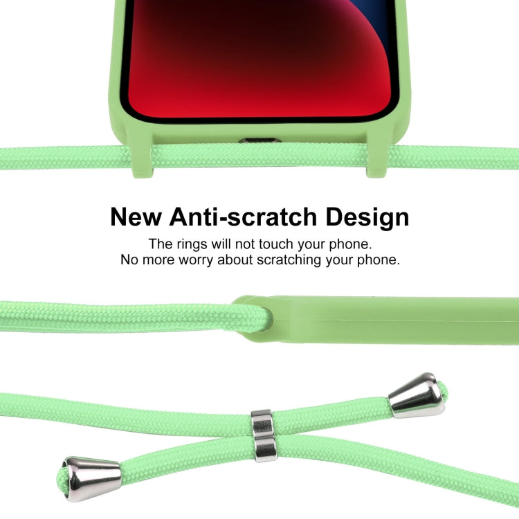 For iPhone 14 Crossbody Lanyard Liquid Silicone Case(Matcha Green) - iPhone 14 Cases by PMC Jewellery | Online Shopping South Africa | PMC Jewellery