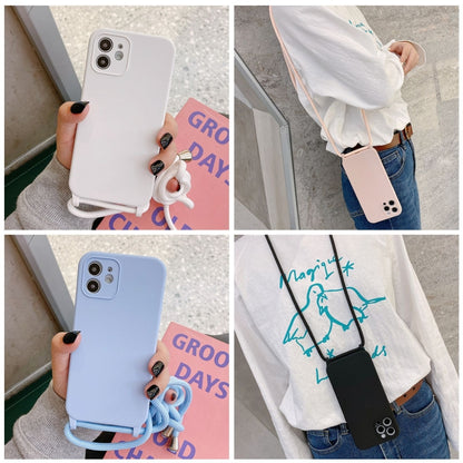 For iPhone 14 Pro Max Crossbody Lanyard Liquid Silicone Case(White) - iPhone 14 Pro Max Cases by PMC Jewellery | Online Shopping South Africa | PMC Jewellery